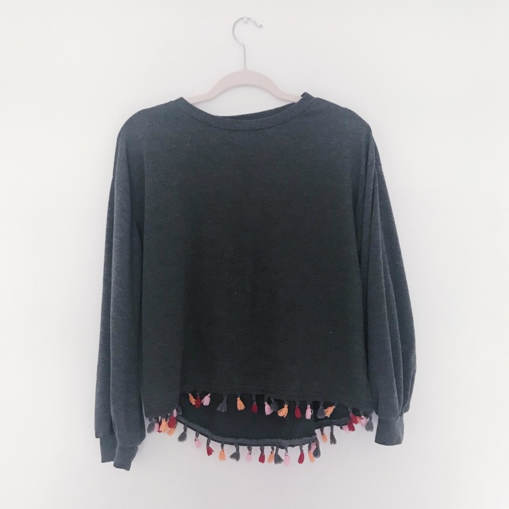 Tassel crew neck